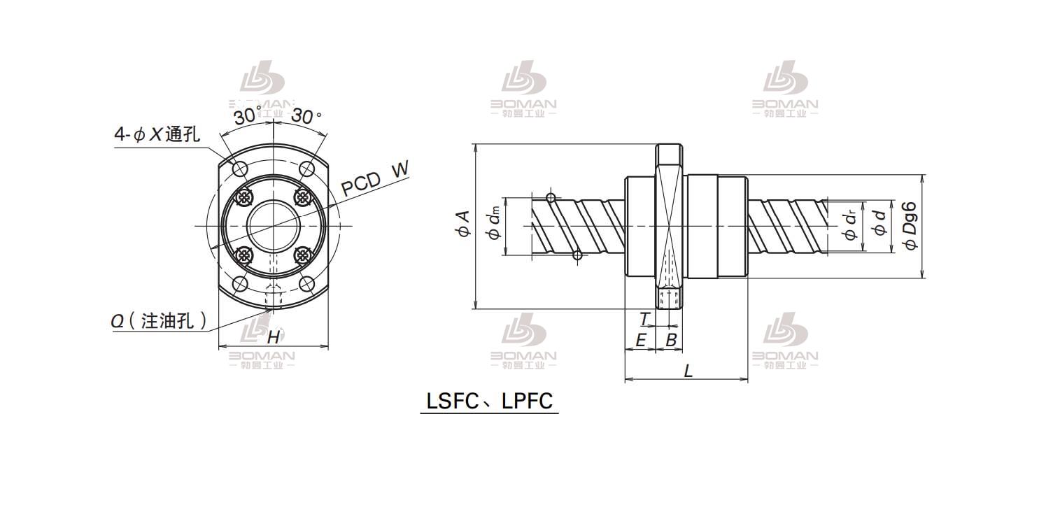 LSFC1616-3-UPFC滚珠丝杠