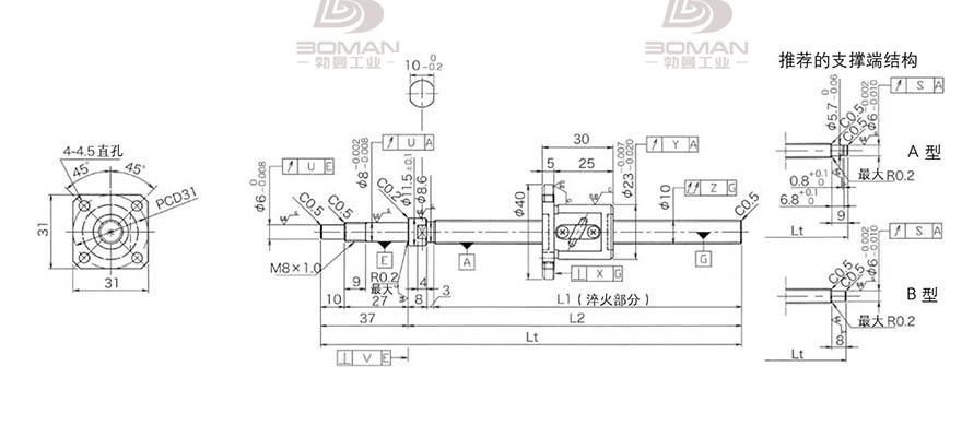 KURODA GP1002DS-EAFR-0210B-C3F hcnc黑田精工丝杆