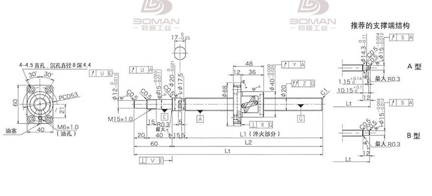 KURODA GP2005DS-BALR-0605B-C3S 黑田丝杆型号含义对照表
