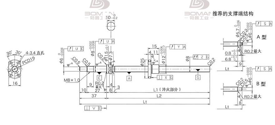 KURODA DP0801JS-HDNR-0180B-C3S 日本黑田丝杠和thk丝杠